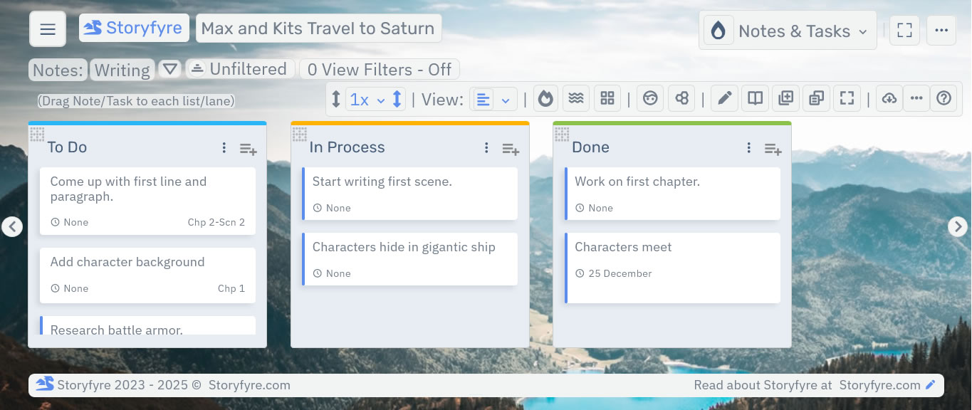Storyfyre Pro Notes & Tasks