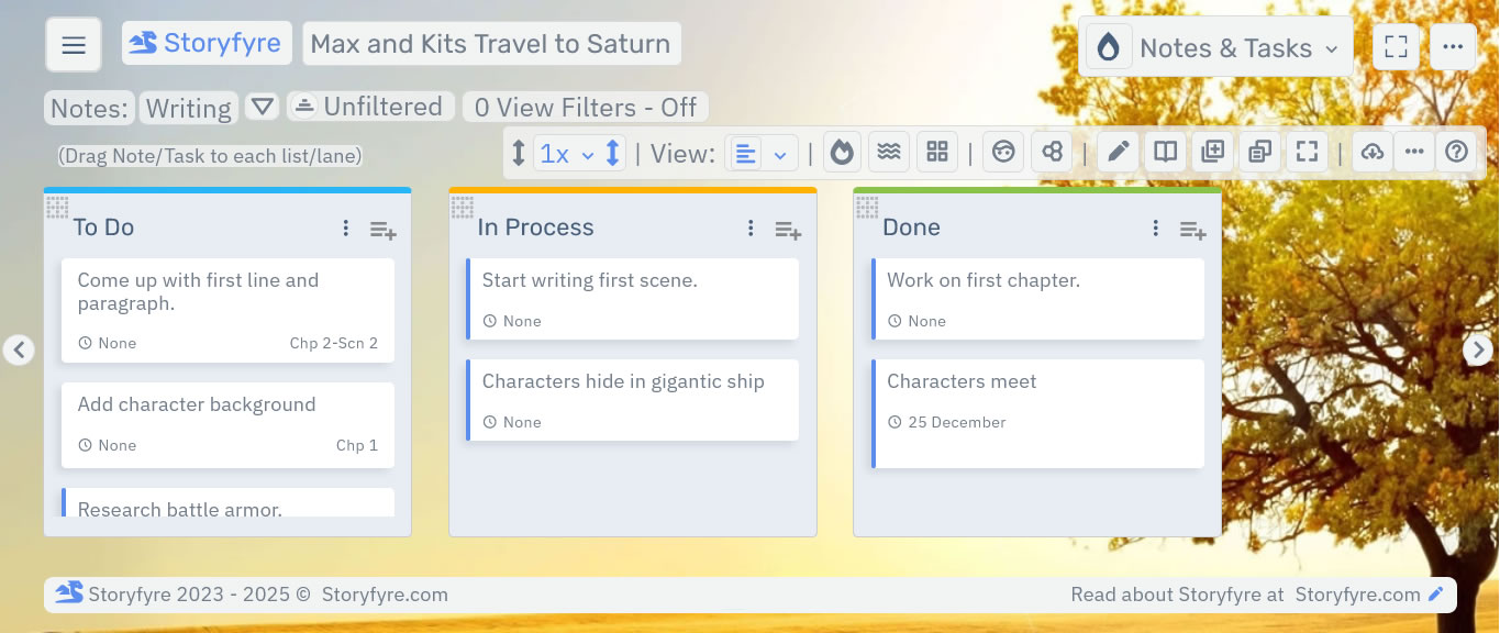 Storyfyre Pro Notes & Tasks